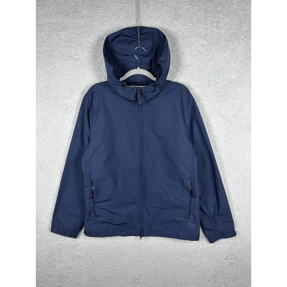 Everlane Mens M Navy ReNew Hooded Rain Windbreaker Jacket Recycled Polyester